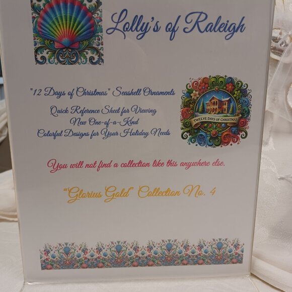 Glorious Gold #4 12 Days of Christmas Oyster Shell Ornaments + 2 Bonus Ornaments - Picture 10 of 12